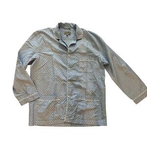Neiman Marcus Men's Bonsoir Geometric‎ Print Pajamas top Cotton Long Sleeve Sz L
